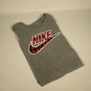 LIKE NEW Heather Gray Plaid NIKE Boy Tee